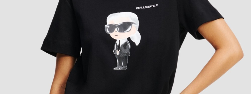 KARL LAGERFELD Czarny t-shirt damski
